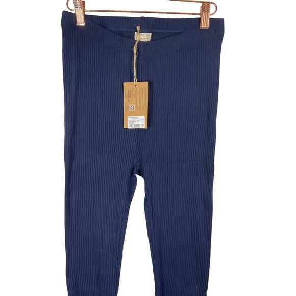 The Simple Folk Womens Navy Ribbed Leggings NWT High Rise Size US 8 - Picture 2 of 5